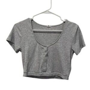 Garage Gray Button Up Top summer preppy minimal coquette cottagecore feminine